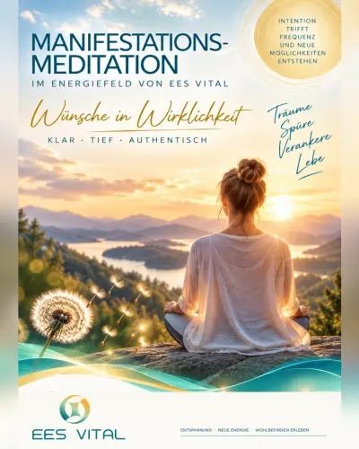 Plakat der Manifestations-Meditation bei EES Vital.